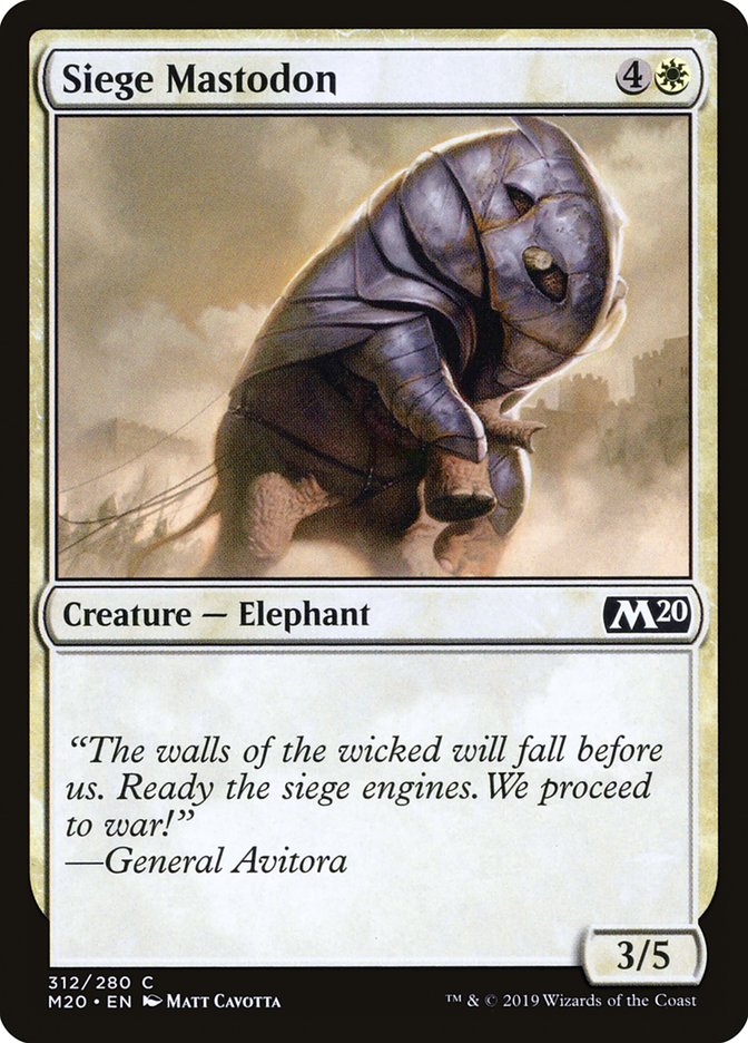 Siege Mastodon – Common Magic: The Gathering card from Core Set 2020 (#312)
