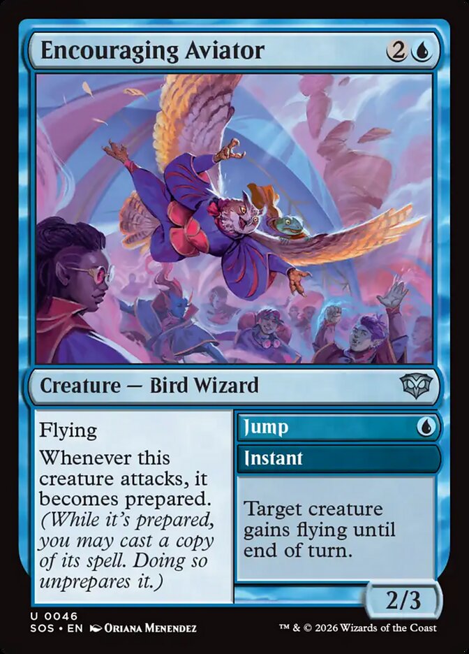Encouraging Aviator // Jump – Uncommon Magic: The Gathering card from Secrets of Strixhaven (#46)
