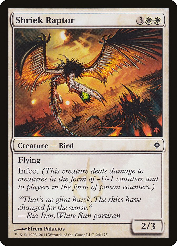 Shriek Raptor – Common Magic: The Gathering card from New Phyrexia (#24)