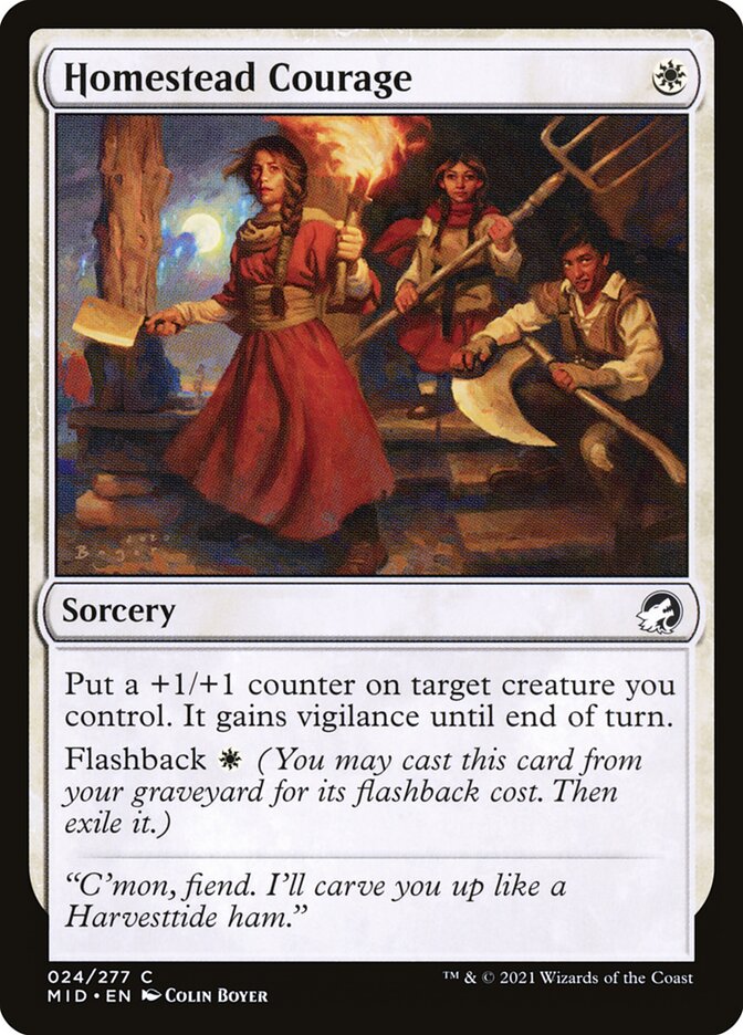 Homestead Courage – Common Magic: The Gathering card from Innistrad: Midnight Hunt (#24)