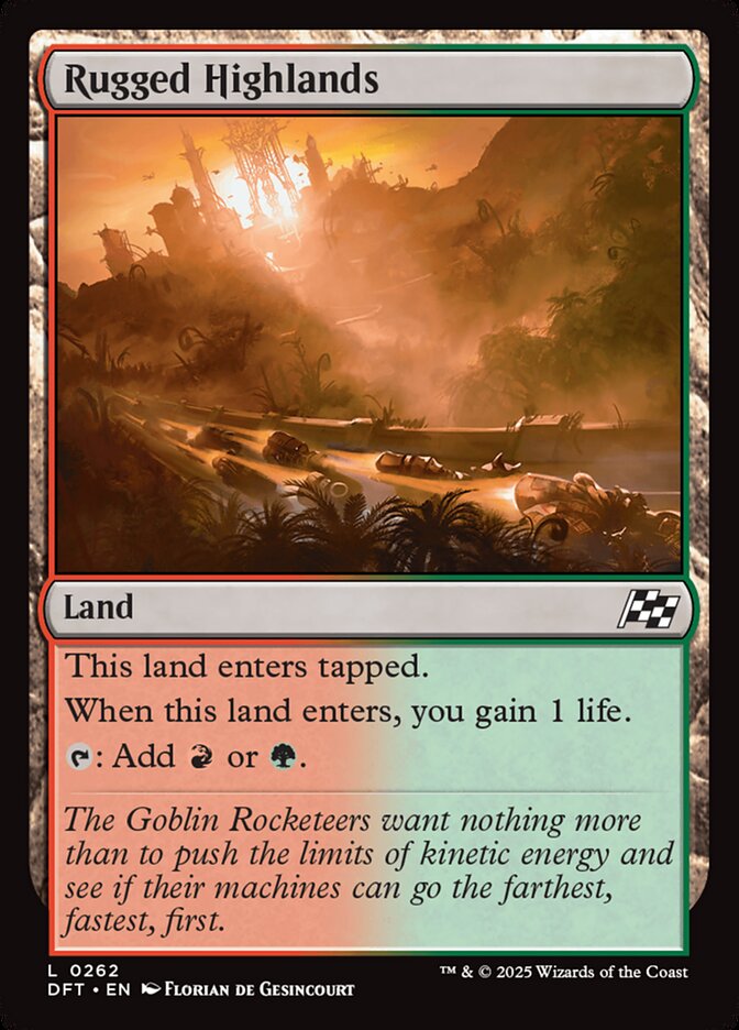 Rugged Highlands – Common Magic: The Gathering card from Aetherdrift (#262)