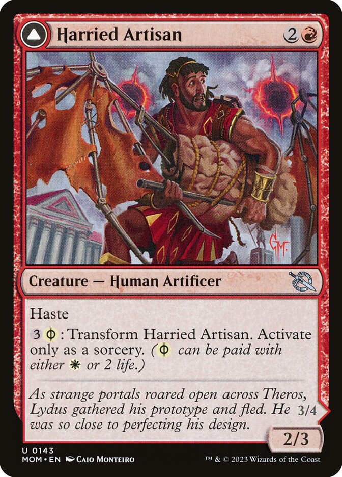Harried Artisan // Phyrexian Skyflayer – Uncommon Magic: The Gathering card from March of the Machine (#143)