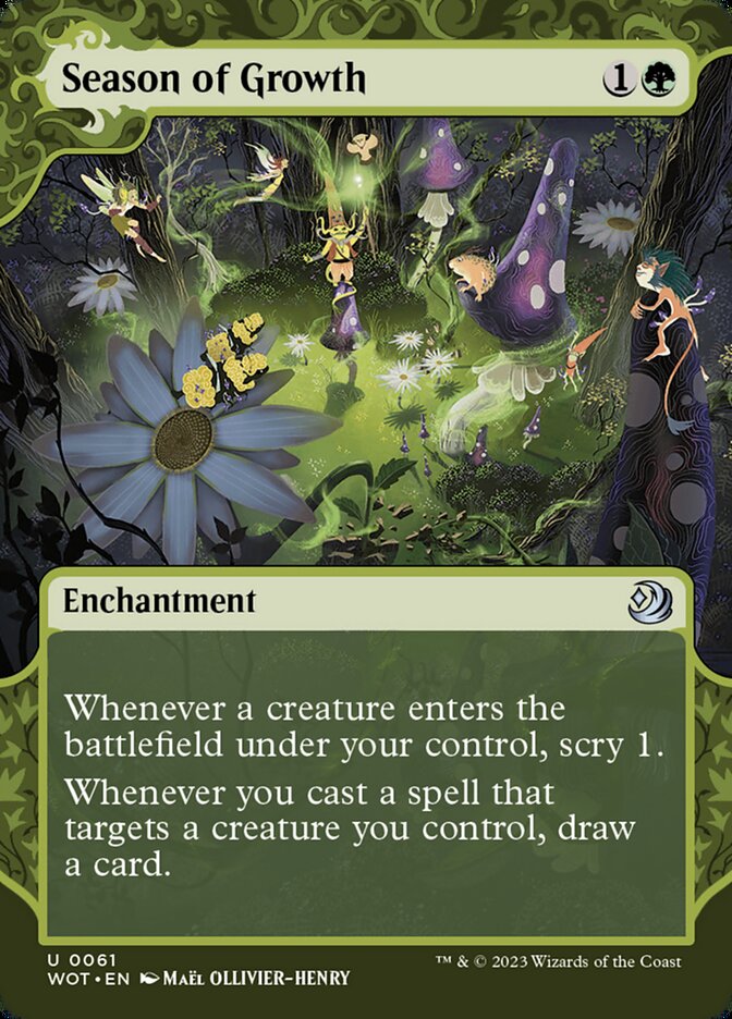 Season of Growth – Uncommon Magic: The Gathering card from Wilds of Eldraine: Enchanting Tales (#61)