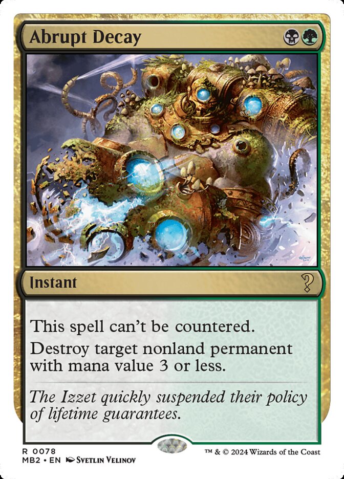 Abrupt Decay – Rare Magic: The Gathering card from Mystery Booster 2 (#78)