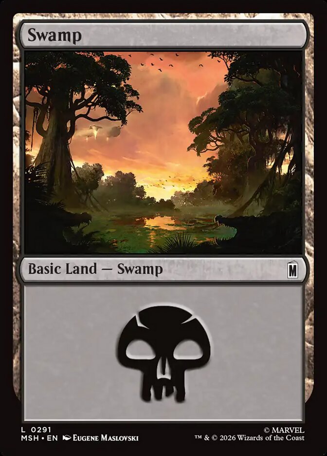 Swamp – Common Magic: The Gathering card from Marvel Super Heroes (#291)