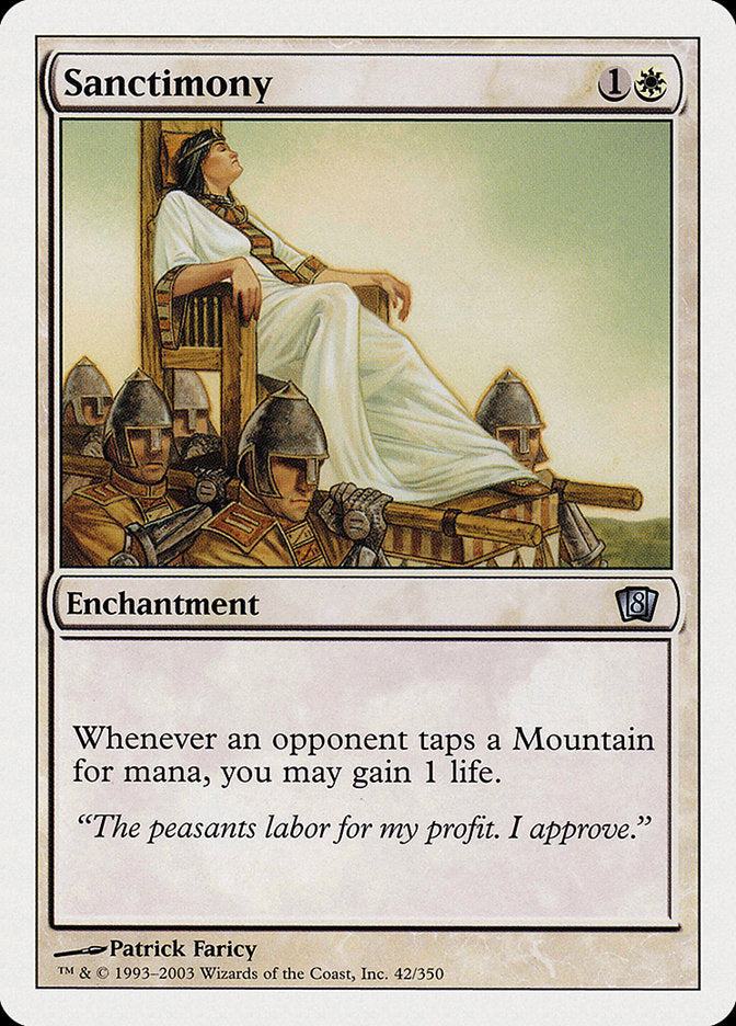 Sanctimony – Uncommon Magic: The Gathering card from Eighth Edition (#42)