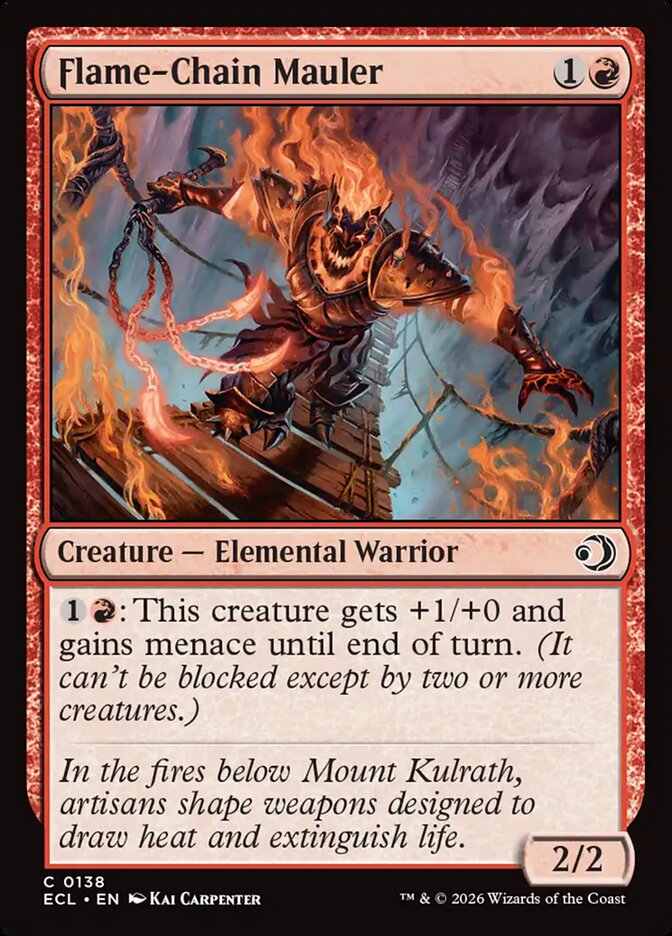 Flame-Chain Mauler – Common Magic: The Gathering card from Lorwyn Eclipsed (#138)