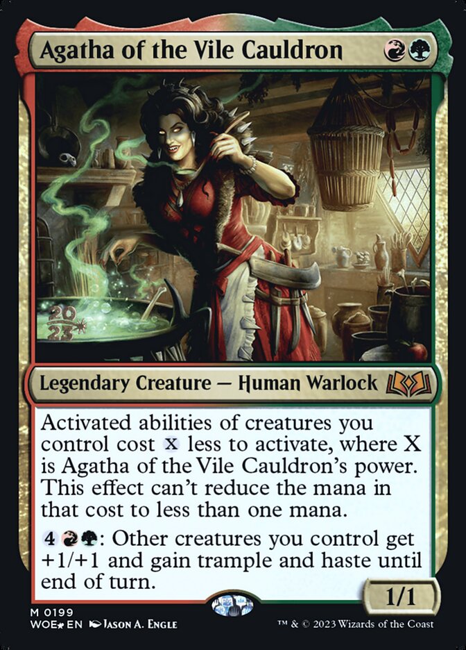 Agatha of the Vile Cauldron – Mythic Magic: The Gathering card from Wilds of Eldraine Promos (#199s)