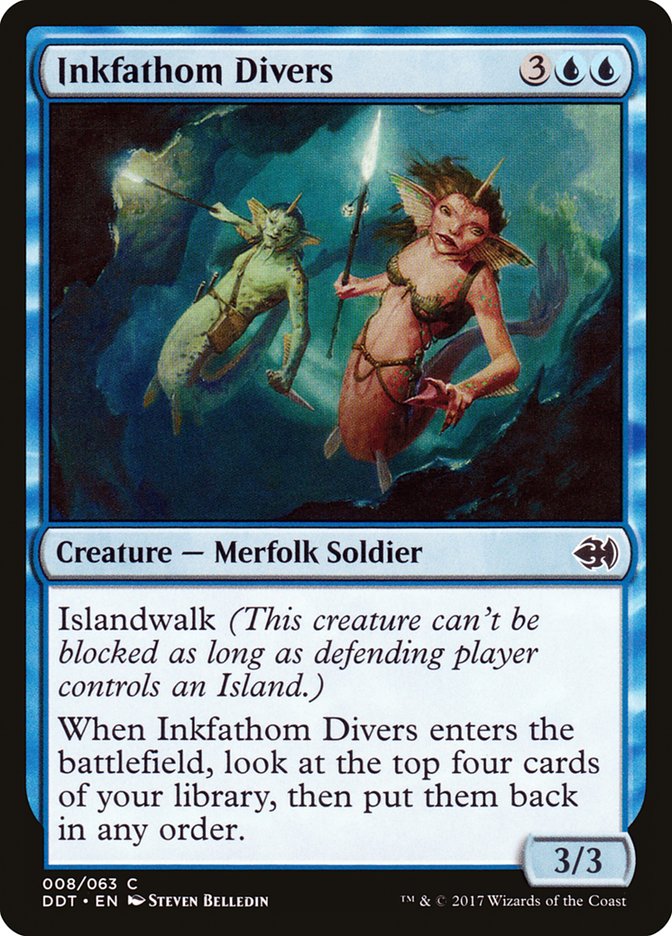 Inkfathom Divers – Common Magic: The Gathering card from Duel Decks: Merfolk vs. Goblins (#8)