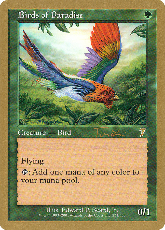 Birds of Paradise – Rare Magic: The Gathering card from World Championship Decks 2001 (#jt231)