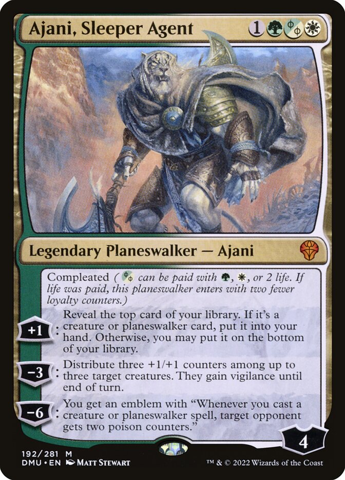 Ajani, Sleeper Agent – Mythic Magic: The Gathering card from Dominaria United (#192)