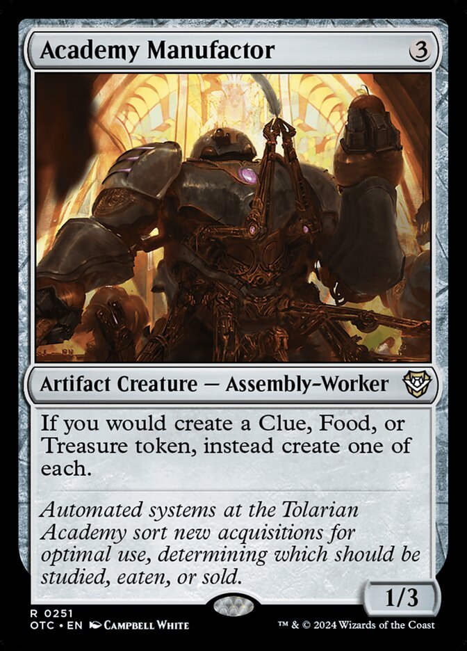 Academy Manufactor – Rare Magic: The Gathering card from Outlaws of Thunder Junction Commander (#251)
