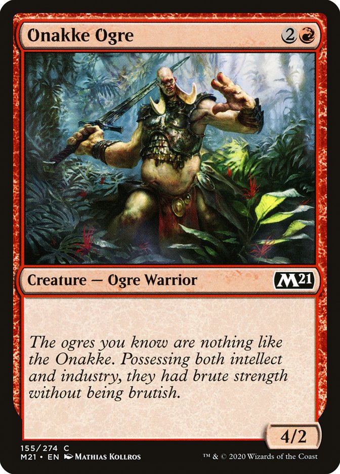 Onakke Ogre – Common Magic: The Gathering card from Core Set 2021 (#155)