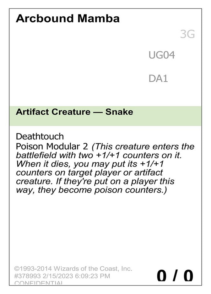 Arcbound Mamba – Uncommon Magic: The Gathering card from Unknown Event (#UG04)
