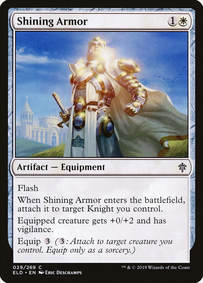 Shining Armor – Common Magic: The Gathering card from Throne of Eldraine (#29)