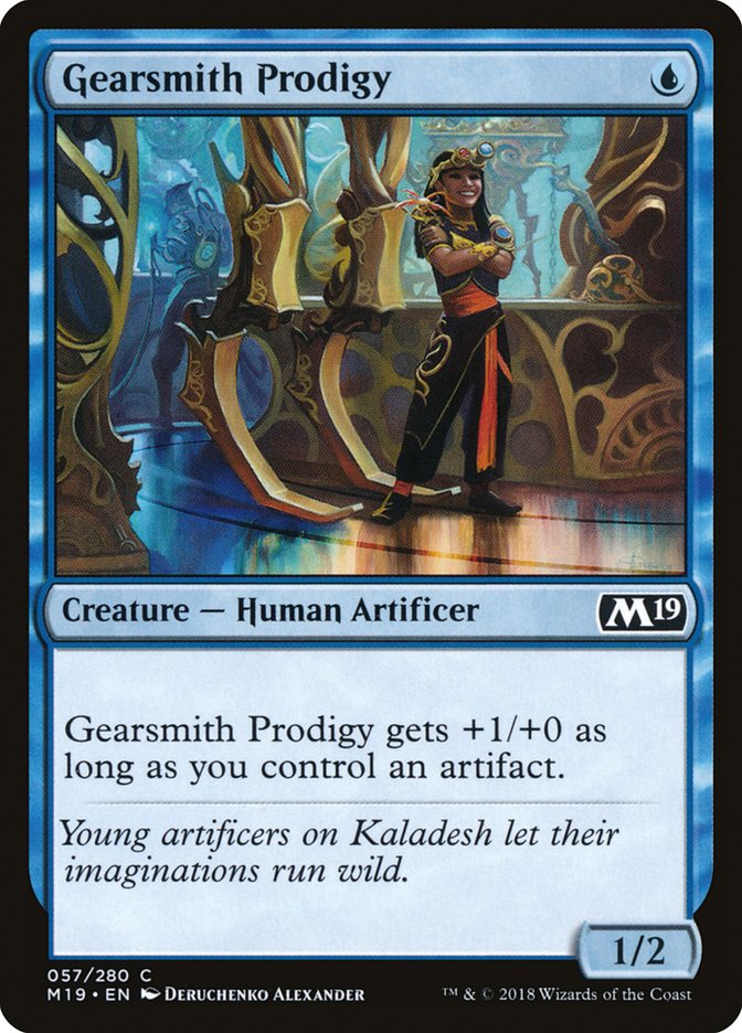 Gearsmith Prodigy – Common Magic: The Gathering card from Core Set 2019 (#57)