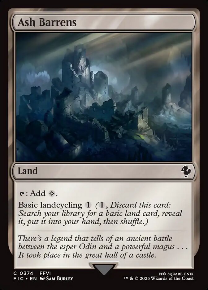 Ash Barrens – Common Magic: The Gathering card from Final Fantasy Commander (#374)