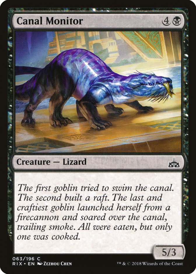 Canal Monitor – Common Magic: The Gathering card from Rivals of Ixalan (#63)