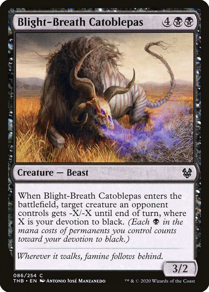 Blight-Breath Catoblepas – Common Magic: The Gathering card from Theros Beyond Death (#86)