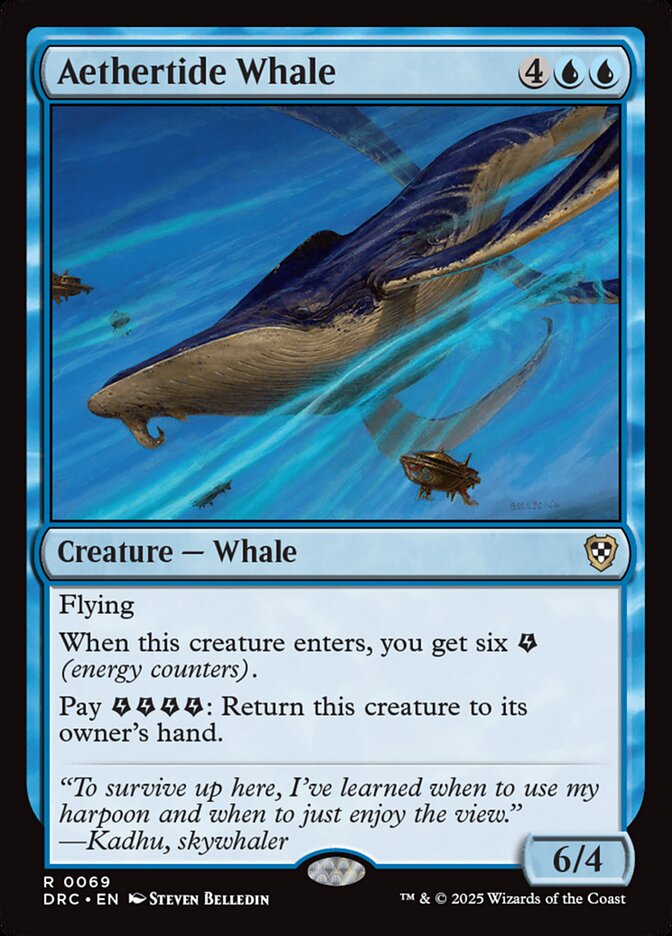 Aethertide Whale – Rare Magic: The Gathering card from Aetherdrift Commander (#69)