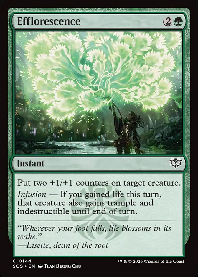 Efflorescence – Common Magic: The Gathering card from Secrets of Strixhaven (#144)