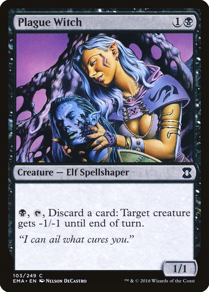 Plague Witch – Common Magic: The Gathering card from Eternal Masters (#103)