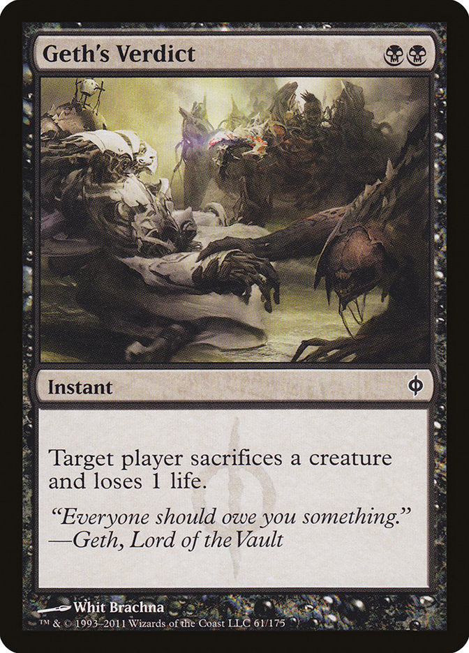 Geth's Verdict – Common Magic: The Gathering card from New Phyrexia (#61)