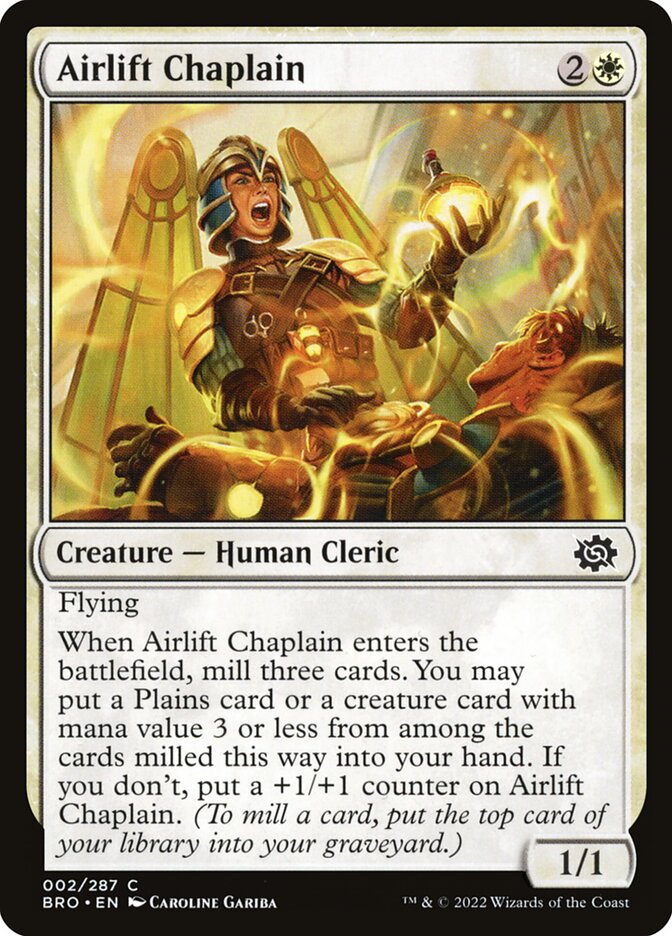 Airlift Chaplain – Common Magic: The Gathering card from The Brothers' War (#2)