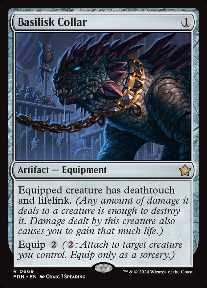 Basilisk Collar – Rare Magic: The Gathering card from Foundations (#669)