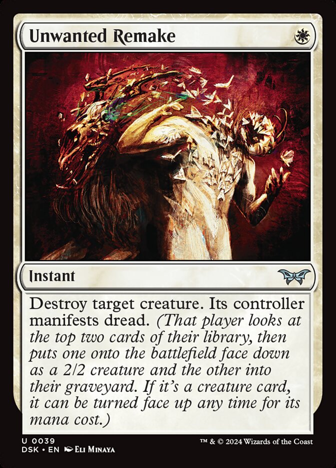 Unwanted Remake – Uncommon Magic: The Gathering card from Duskmourn: House of Horror (#39)