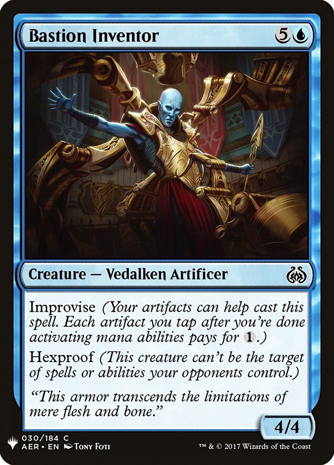 Bastion Inventor – Common Magic: The Gathering card from The List (#AER-30)
