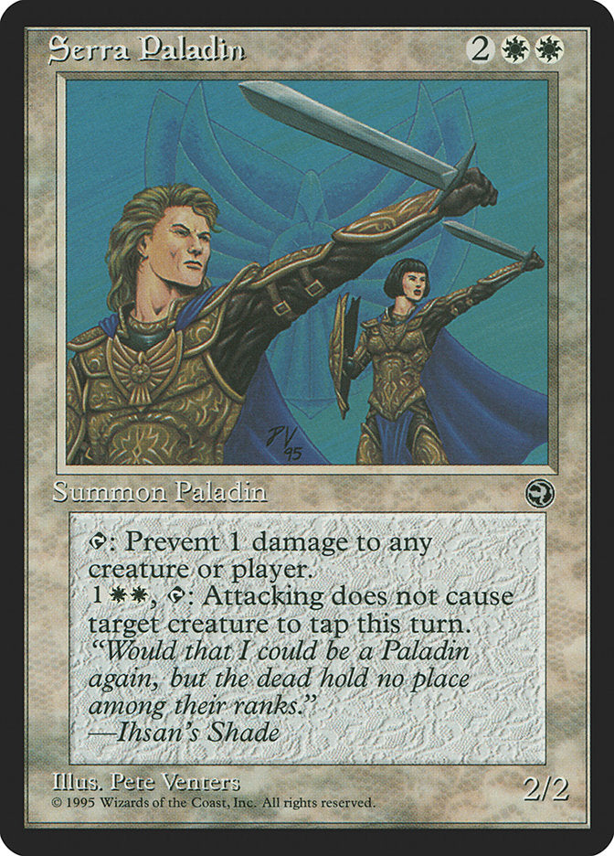 Serra Paladin – Common Magic: The Gathering card from Homelands (#17)