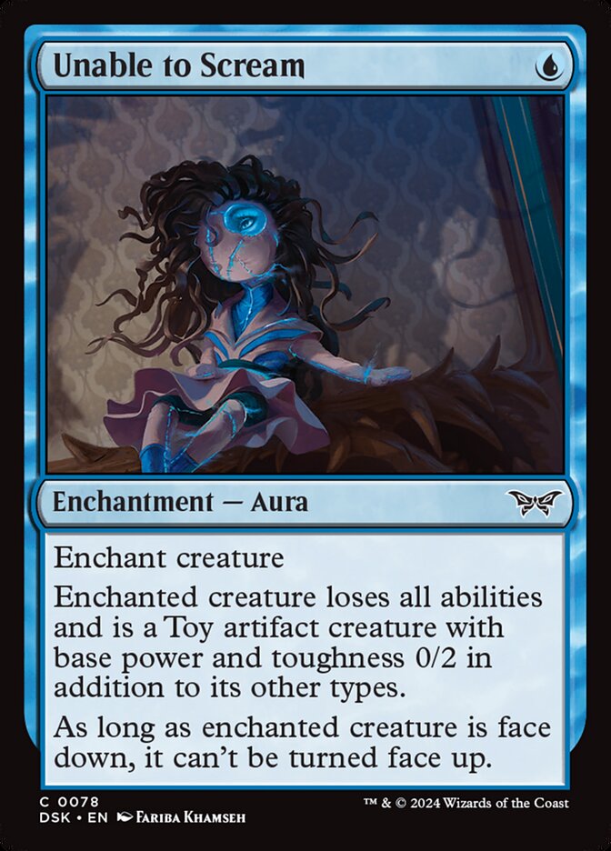 Unable to Scream – Common Magic: The Gathering card from Duskmourn: House of Horror (#78)