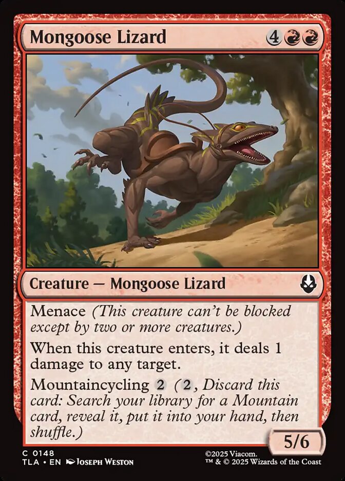 Mongoose Lizard – Common Magic: The Gathering card from Avatar: The Last Airbender (#148)