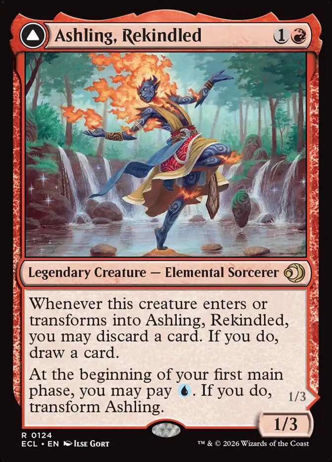 Ashling, Rekindled // Ashling, Rimebound – Rare Magic: The Gathering card from Lorwyn Eclipsed (#124)