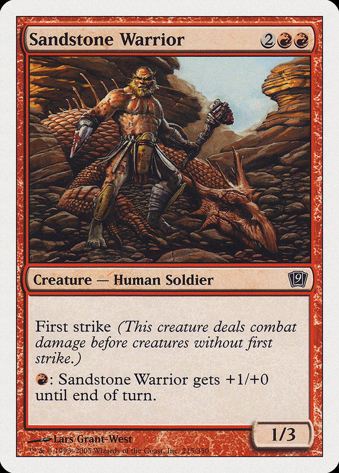 Sandstone Warrior – Common Magic: The Gathering card from Ninth Edition (#215)