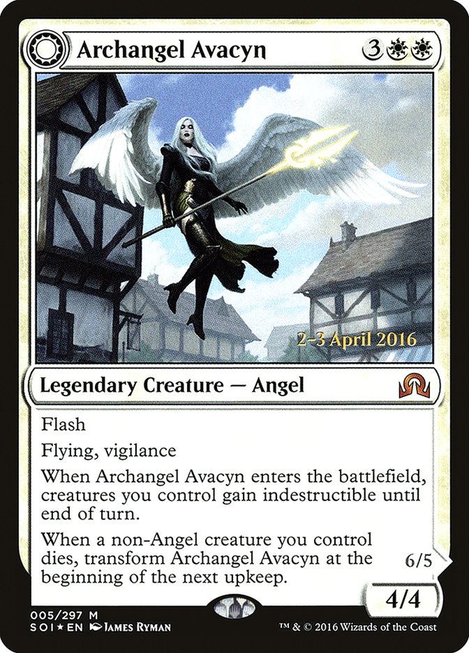 Archangel Avacyn // Avacyn, the Purifier – Mythic Magic: The Gathering card from Shadows over Innistrad Promos (#5s)