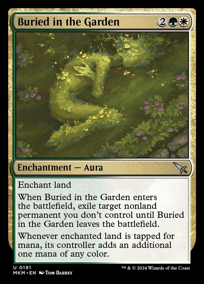 Buried in the Garden – Uncommon Magic: The Gathering card from Murders at Karlov Manor (#191)