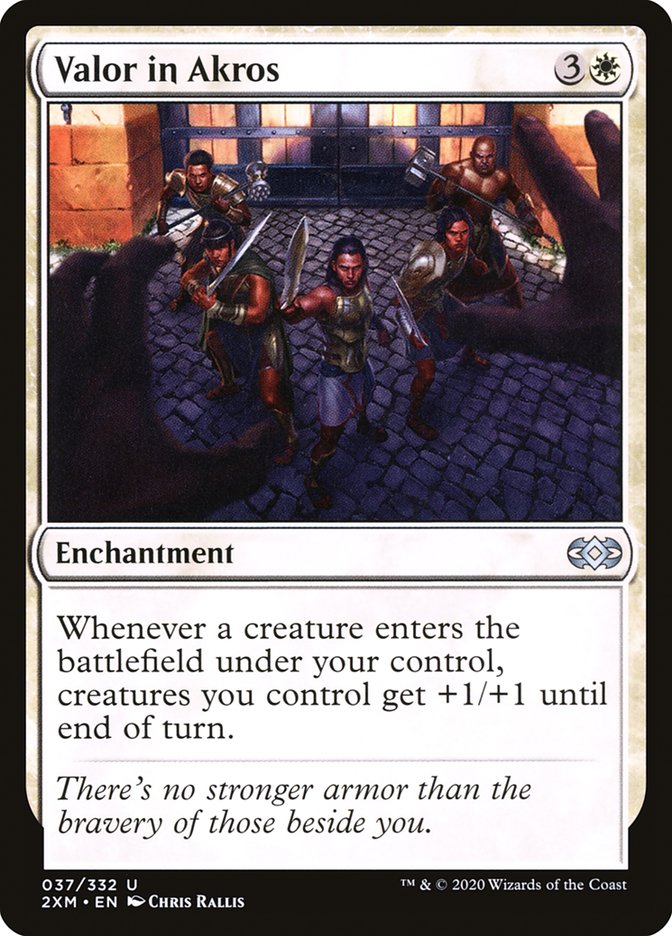 Valor in Akros – Uncommon Magic: The Gathering card from Double Masters (#37)