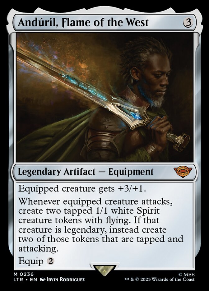 Andúril, Flame of the West – Mythic Magic: The Gathering card from The Lord of the Rings: Tales of Middle-earth (#236)