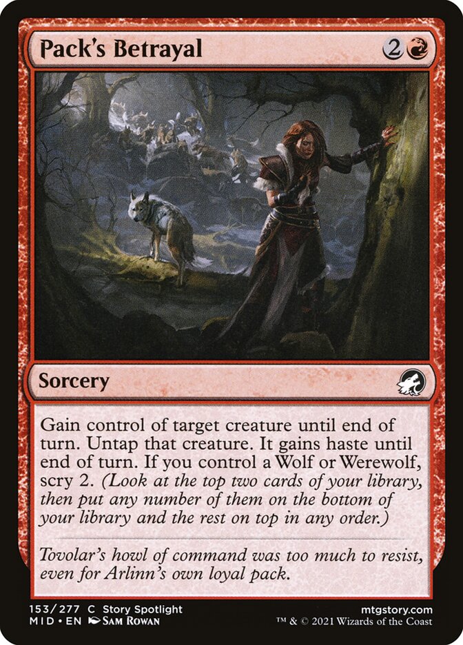 Pack's Betrayal – Common Magic: The Gathering card from Innistrad: Midnight Hunt (#153)