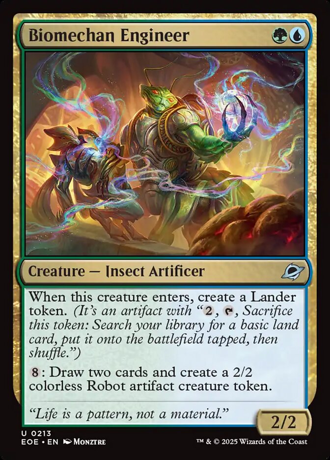 Biomechan Engineer – Uncommon Magic: The Gathering card from Edge of Eternities (#213)