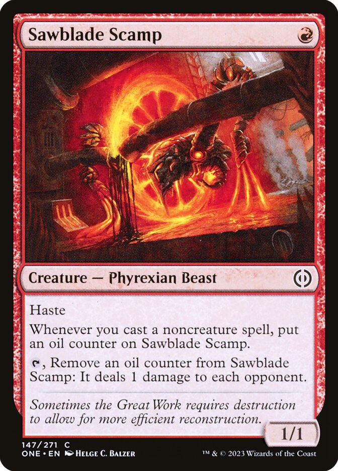 Sawblade Scamp – Common Magic: The Gathering card from Phyrexia: All Will Be One (#147)