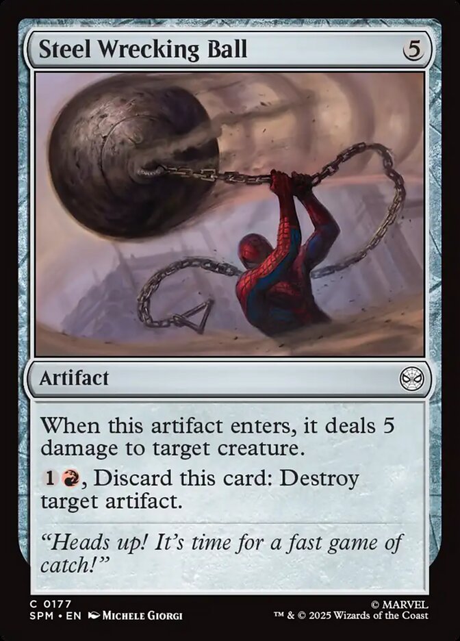 Steel Wrecking Ball – Common Magic: The Gathering card from Marvel's Spider-Man (#177)