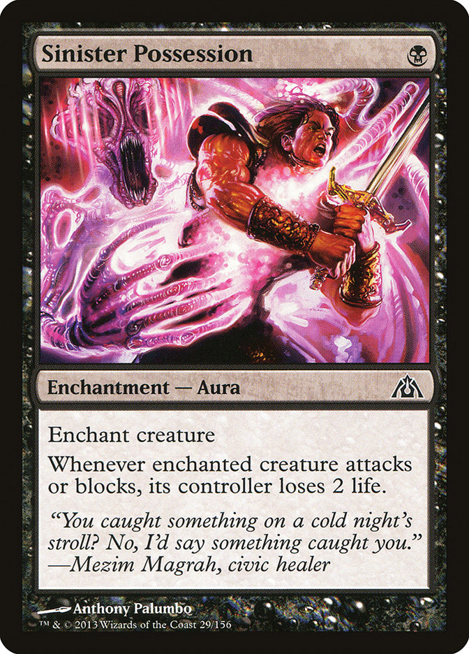 Sinister Possession – Common Magic: The Gathering card from Dragon's Maze (#29)