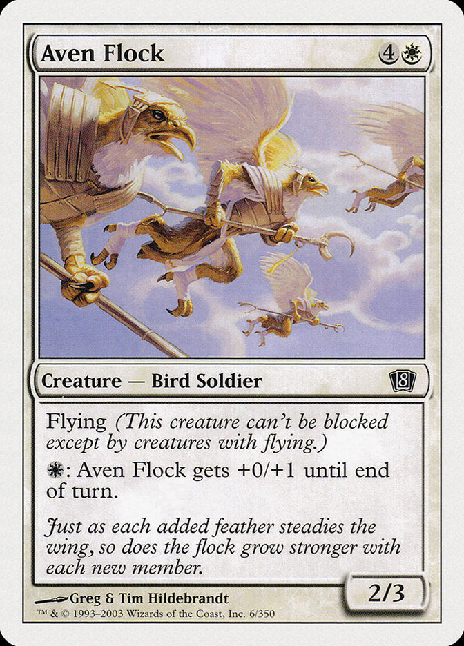 Aven Flock – Common Magic: The Gathering card from Eighth Edition (#6)