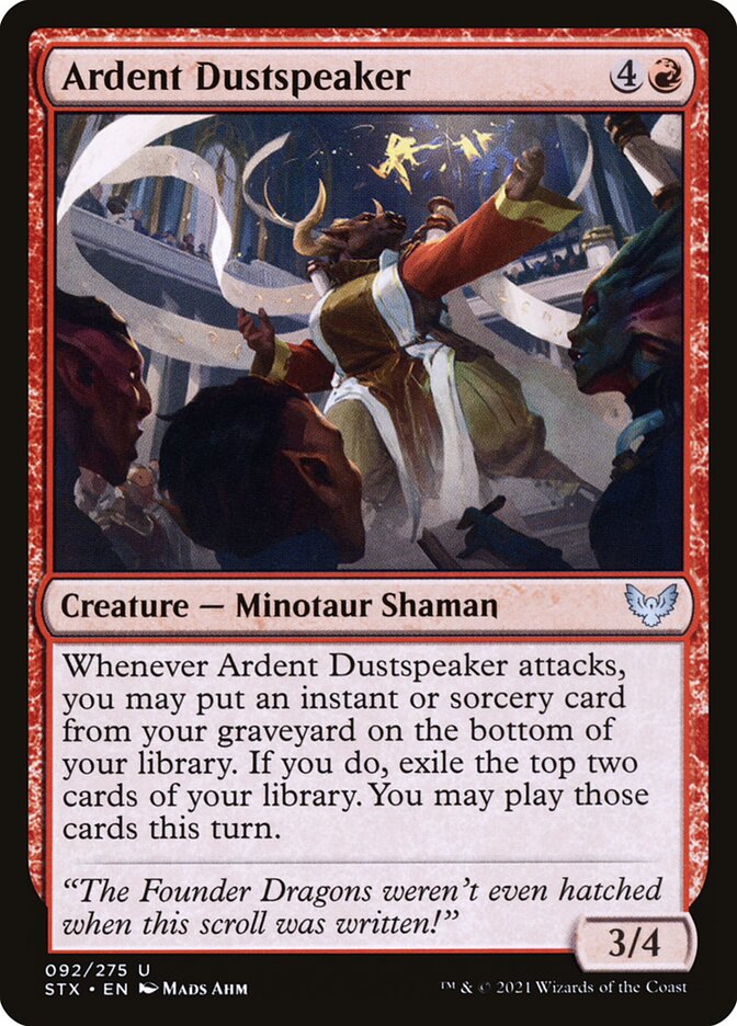 Ardent Dustspeaker – Uncommon Magic: The Gathering card from Strixhaven: School of Mages (#92)