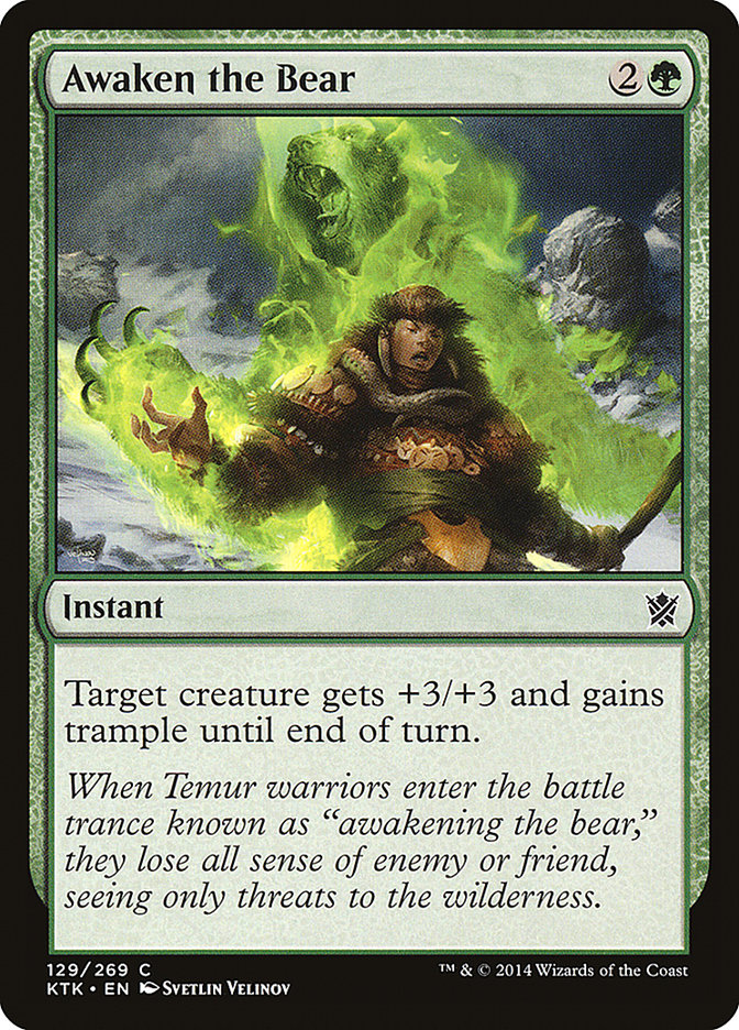 Awaken the Bear – Common Magic: The Gathering card from Khans of Tarkir (#129)