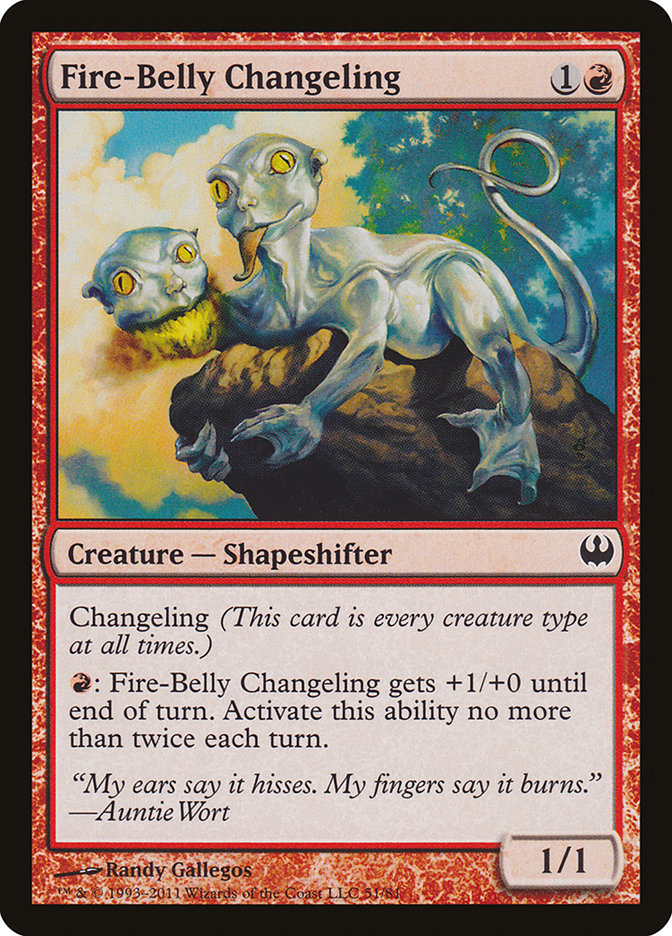 Fire-Belly Changeling – Common Magic: The Gathering card from Duel Decks: Knights vs. Dragons (#51)