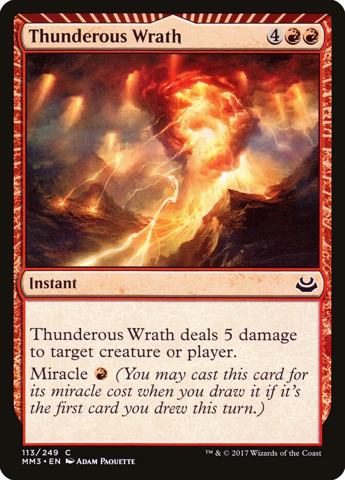Thunderous Wrath – Common Magic: The Gathering card from Modern Masters 2017 (#113)